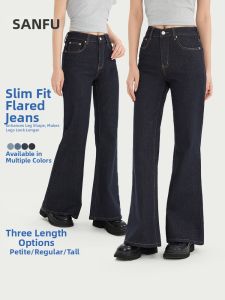 SANFU | Casual Womens Jeans Flared Leg Side Pockets