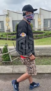 Jaket Varsity Baseball Hitam Pria Wanita Casual Vintage Full Bordir Lakers Series - Akar Official Shop