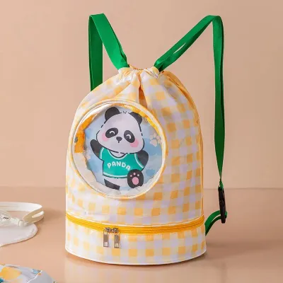 Portable Swimming Bag Dry Wet Separation Large Capacity Cartoon Storage Bag Childrens Bathing Kit Beach Bag Toiletry Bag