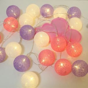 1.5/3M Cotton Garland Balls Lights String Christmas Outdoor Hanging Party Baby Kids Room Bed Fairy Lights Wedding Decorations