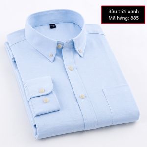 Áo Sơ Mi Nam Dài Tay Oxford Blue Light Casual Slim Fit Business Youth Trend Rainy Season No Ironing Required