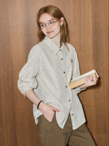 KUHNMARVIN | Áo Sọc Androgynous Thời Trang Cho Nữ Mùa Thu Đi Làm