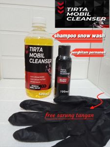 shampoo  snow wash mobil/motor 500ml dan penghitam permanen 100ml