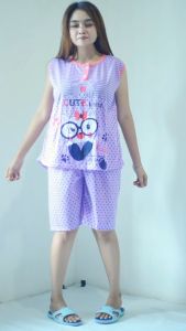 baju tidur wanita dewasa 1 set pendek kekinian murah model lekbong bb max 70kg bahan kaos muda