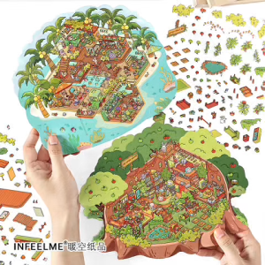 [KW] BIG Scene Stickers | 3D Scenery & Landscaping Stickers | Scrapbook & Journaling Stickers | GA 42-43 | Cute Stickers & Device-Free Toy | Fun & Creative Gift | Stress Relief & Calming Stickers