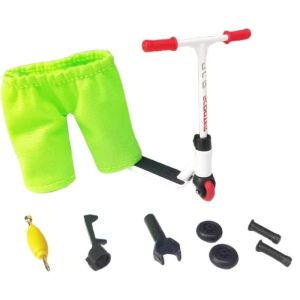 Alloy Finger Scooter and Two Wheel Fingerboard Set Mini Skate Parts Skateboarding Deck Fingertip Skates Desk Novelty Toys for Ki
