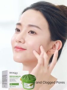 BIOAOUA Mung Bean Amino Acid Cleansing Mud Mask 100gr Mung Bean Amino Acid Membersihkan Topeng Mud Acne Clay Stick Salicylic Acid Anti Pores&Acne Jerawat Komedo Cleansing Masker Centella Masker Wajah Mud Mask Facial Mask