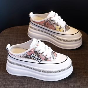 Giày Sandal Đế Dày Đế Cao 8cm Cho Nữ Mùa Hè 2024 Giày Lười Đế Cao Su Thường Ngày Giày Sandal Đế Xuồng Đế Cao Su