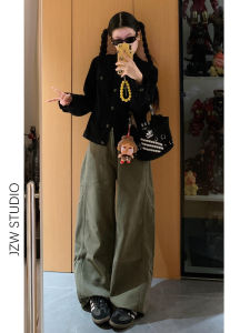 American Style High Waist Wide Leg Jeans Womens Loose Slimming Drapey Super Good Looking Straight Cut Extra Long Floor Length Pants