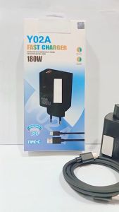 Charger 180W For VVO Y02A For Android Adapter Charger+Kabel Type C MICRO Full Black Fast Charging