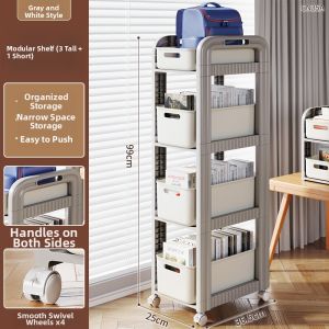 TONGGUMO | Moveable Book Storage Shelf With Wheels
