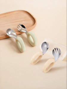 Beeshum | Eating Training Fork and Spoon Stainless Steel