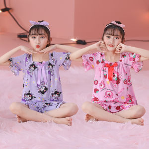 XINQIGUO | Summer Short Sleeve Thin Cotton Childrens Pajama Set