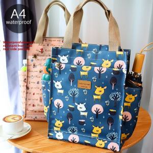 Waterproof Oxford Cloth A4 Large Capacity Zipper Handbag Student Textbook Folder Tutoring Bag Large Size Book Bag