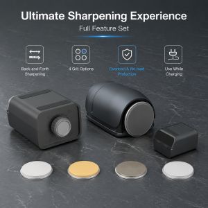 Taidea | Taidea Electric Rolling Knife Sharpener 360 600 3000 6000 Grit Diamond Corundum Sharpening Tool 350RPM 8W Kitchen Must Have