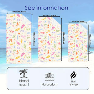 Color Confetti Print Quick Drying Microfiber Beach Towel Lightweight for Swimming Camping Yoga - Bath Towel