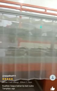 gorden penutup etalase makanan abu coklat dan putih polos 150x100