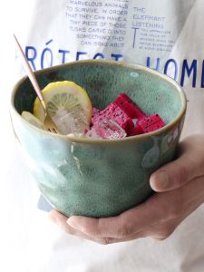 Bát Tráng Men Sáng Tạo Bằng Gốm Sứ Dùng Trong Gia Đình Bát Đựng Salad Trái Cây Bát Đựng Mì Bát Đựng Súp Lớn Bát Đựng Tráng Miệng Cổ Điển