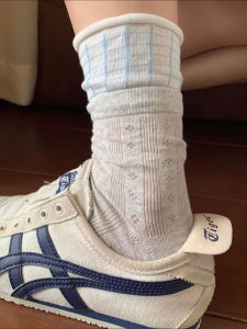 JIFANPAUL | Cute Grid Breathable Mid-calf Socks