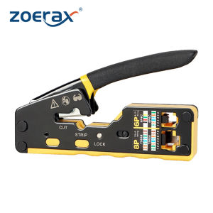 เครื่องมือเข้าหัวสาย ZOERAX RJ45 CAT6 CAT5E แบบ Pass Through สำหรับสาย Ethernet รองรับหัว RJ45 RJ12 RJ11 พร้อมใบมีดสำรอง