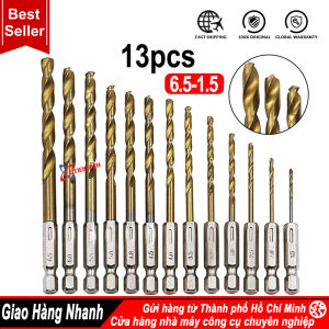 Bộ 13 mũi khoan cao cấp thép HSS chuôi lục giác phi 1.5-6.5mm