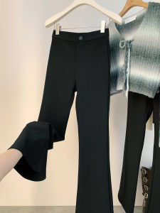 Quần dài nữ AMILUCK ống loe lót lông cừu cạp cao giữ ấm