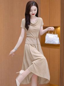 MAIMEI | Dangle Neck Two-piece Set Dress for Petite Women Summer Elegant
