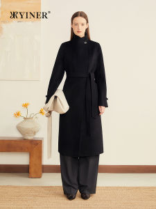 YINER | French Collar Wool Cashmere Blended Double Face Coat