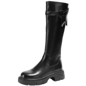 Josiny | Black Knight Long Boots Fleece-lined Thick-Soled