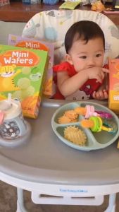 BABY TATTOO ขนมมินิเวเฟอร์ข้าวกล้องอบกรอบผสมผักผลไม้ ขนมสำหรับเด็ก 8 เดือนขึ้นไป  เบบี้ แทททู