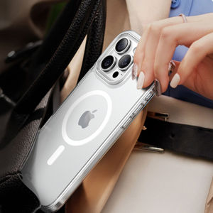 เคสโทรศัพท์แบบใสคริสตัลบางเฉียบสำหรับ17 16e อากาศ15 14 13 12 Pro Max Plus สำหรับ MagSafe กรอบด้านหลังแข็งใสแบบบางสำหรับ iPhone 17 Pro Max ฟิล์มกันสีเหลืองทหารกันกระแทกเคสกันกระแทก