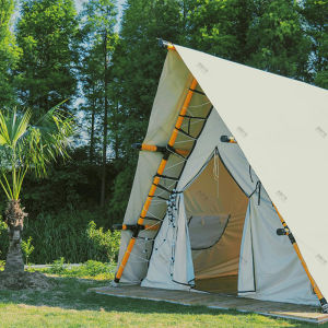 Outdoor Camping Triangle Wooden House Hotel Tent Portable Moving Tent Agritourism Dining Tent Courtyard Tent Waterproof PVC