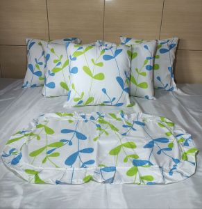 Sarung bantal sofa UK 40x40 Satu set dpt 5 + taplak meja Motif Marina hijau