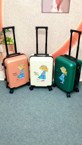 HÌNH THẬT_Vali Kéo Du Lịch In Hình Cô Gái Dễ Thương Chất Liệu Nhựa PC+ABS Khóa Số Bảo Mật