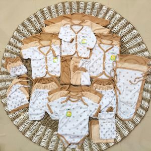 36 Pcs Paket Lahiran Lengkap Baju Bayi Celana Bayi Baru Lahir seri Coklat Sartaki Jumper Popok Tali Baby Gift Set -Juragan Lebak