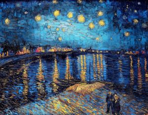 Bandai | Oil Painting by Number Kit Van Gogh Monet Starry Sky Iris Flower Canvas Wall Art for Adults DIY Home Decor Gift