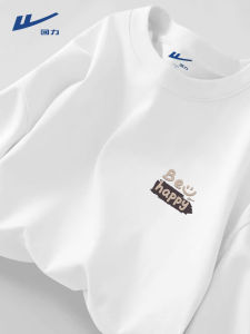 Warrior Mens Cotton T-Shirt Short Sleeve White Casual Versatile Summer Breathable round Neck Print Tee Streetwear Fashion