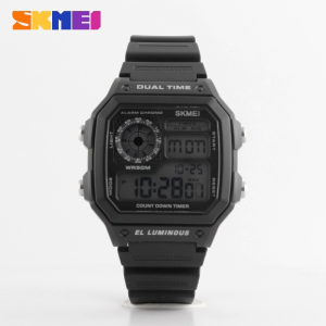 Jam Tangan Pria Digital SKMEI 1299 ARMY GREEN Water Resistant 50m