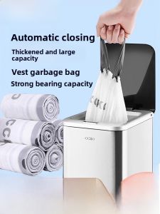 Thickened Large Size Handheld Drawstring Plastic Garbage Bags Office Use CCKO Automatic Receptacle Cleanliness Bags Household