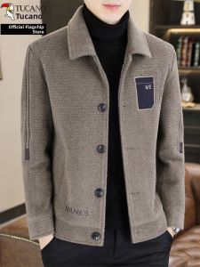 TUCANO | Turn-down Collar Corduroy Thickened Jacket for Elderly Men