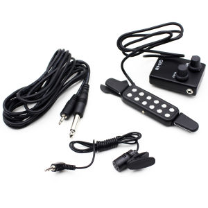 IRIN | IRIN QH-6B Acoustic Guitar Pickup Sound Hole Pickup Wide Frequency Response Ultra-Low Noise With Lavalier Mic & Belt-Clip Tuner