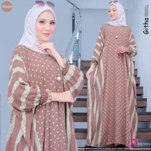 Kaftan Almina Bahan Rayon Premium Dress Wanita Adem Nyaman Ld 150
