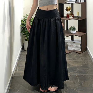 LANMENGYA | French White A-line Skirt High-waist Flared Flowy