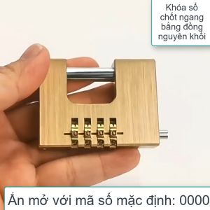 Khóa số chống trộm chốt ngang chống cắt 4 mã số thay đổi được chốt inox 304-D8mm (đồng nguyên khối-chống nước)