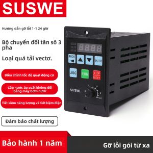 Biến Tần SUSWE 750W VFD Một Pha 220V Sang Ba Pha 220V Với Đầu Ra RS485 Dùng Cho Điều Khiển Động Cơ AC Ba Pha