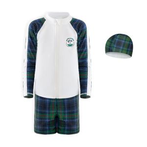 Momasong Kids Swimwear Long Sleeve Beach Suit Boys Separate Swimsuit Polyester Fabric Summer New Style Swimming Trunks