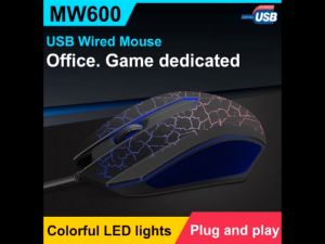 (ในสต็อก) MW600 เมาส์สำหรับเล่นเกมความแม่นยำสูง 1200 DPI เมาส์เปลี่ยนสีเมาส์สำหรับเล่นเกมเมาส์ USB