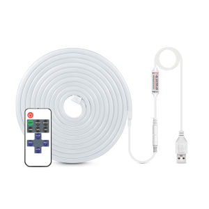 5V USB LED Neon Strip Lights Dimmable Waterproof Flexible Neon Light Tape with RF Remote Control LED Lighting For Room Decoratio