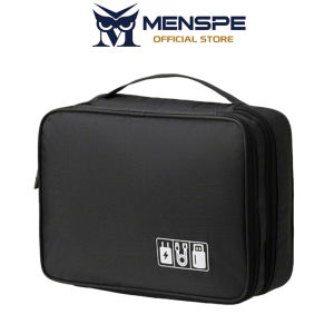 MENSPE Digital Storage Bag Travel Organizer Double Layer Large Capacity Electronic Gadget Bag USB Cable Storage Bags Large Cable Organizer Bag Accessories U Disk Hard Drive Accessories Storage Bag