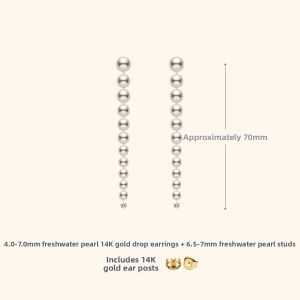 Helas | Flowing Core Freshwater Pearl and Lab-grown Diamond Earring with 14K Gold Hook
